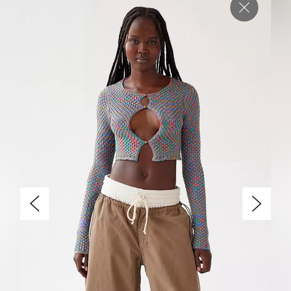 Urban Outfitters Piper keyhole knit long sleeve cardigan. - Picture 2 of 8